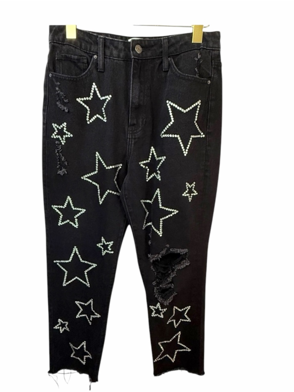 Simple Society Black Rhinestone Star Jeans High Rise Size 7/28